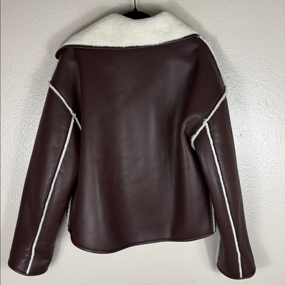 Tularosa Margot Reversible Jacket in Cream & Dark Brown - Picture 10 of 11